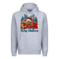 Heather Grey merry christmas gnomes truck Premium Hoodie - FaDigitalArtStudio