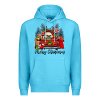 Ocean Blue merry christmas gnomes truck Premium Hoodie - FaDigitalArtStudio