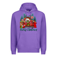 Purple merry christmas gnomes truck Premium Hoodie - FaDigitalArtStudio