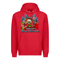 Red merry christmas gnomes truck Premium Hoodie - FaDigitalArtStudio