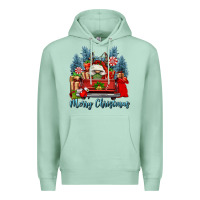 Seafoam merry christmas gnomes truck Premium Hoodie - FaDigitalArtStudio