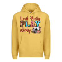 Antique Gold look pretty play dirty soccer Premium Hoodie - HRA Design Shop