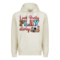 Oatmeal Heather look pretty play dirty soccer Premium Hoodie - HRA Design Shop