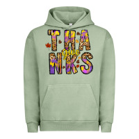 Pigment Oil Green give thanks Urban Hoodie - CowhideDigitalArt