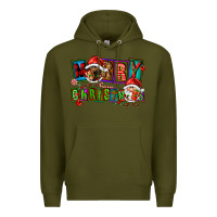 Army Green merry christmas gnomies Premium Hoodie - FaDigitalArtStudio