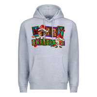 Heather Grey merry christmas gnomies Premium Hoodie - FaDigitalArtStudio