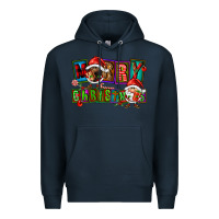 Navy merry christmas gnomies Premium Hoodie - FaDigitalArtStudio