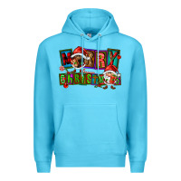 Ocean Blue merry christmas gnomies Premium Hoodie - FaDigitalArtStudio