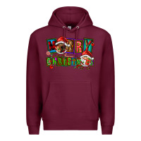 Burgundy merry christmas gnomies Premium Hoodie - FaDigitalArtStudio