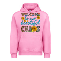 Fuchsia Pink welcome to our beautiful chaos Urban Hoodie - HRA Design Shop