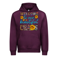 Mauve Wine welcome to our beautiful chaos Urban Hoodie - HRA Design Shop
