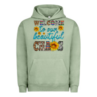 Pigment Oil Green welcome to our beautiful chaos Urban Hoodie - HRA Design Shop