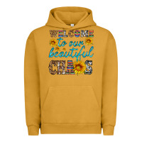 Pigment Peanut Butter welcome to our beautiful chaos Urban Hoodie - HRA Design Shop