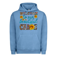 Pigment Pebble Blue welcome to our beautiful chaos Urban Hoodie - HRA Design Shop