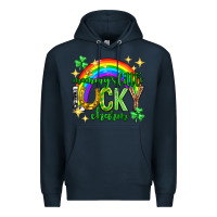 Navy St. Patrick's Day Mommy's little lucky charm Premium Hoodie - Neo Western