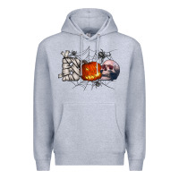 Heather Grey boo Premium Hoodie - CowhideDigitalArt