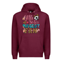 Burgundy little sister biggest fan soccer Premium Hoodie - HRA Design Shop