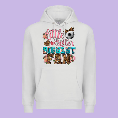 Little Sister Biggest Fan Soccer Premium Hoodie Designed By Hra Design Shop
