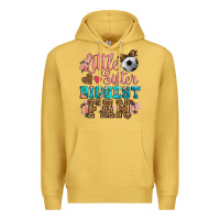 Antique Gold little sister biggest fan soccer Premium Hoodie - HRA Design Shop