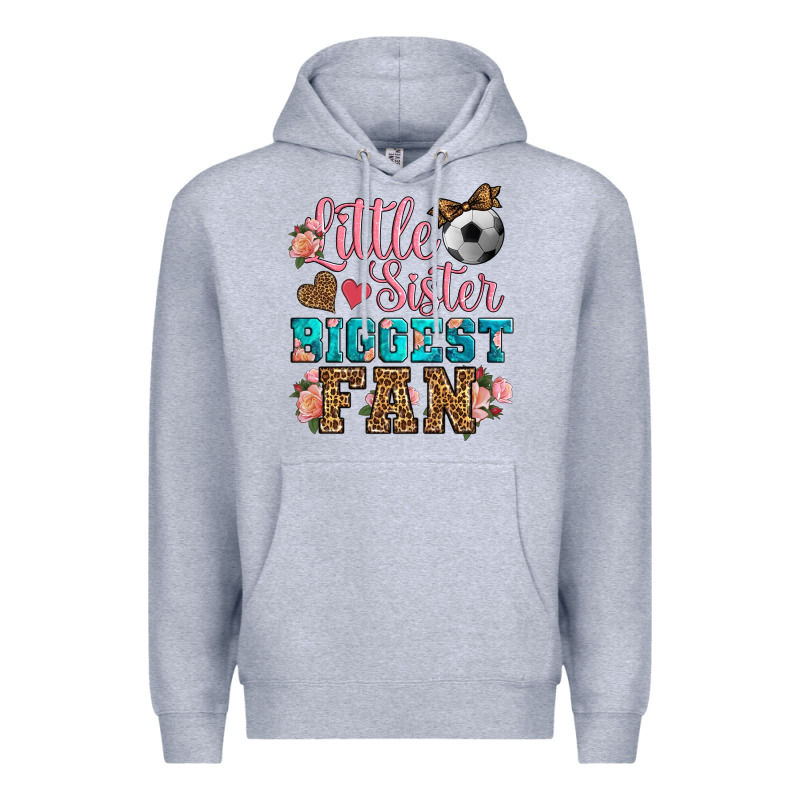 Little Sister Biggest Fan Soccer Premium Hoodie by HRA Design Shop | Teevron