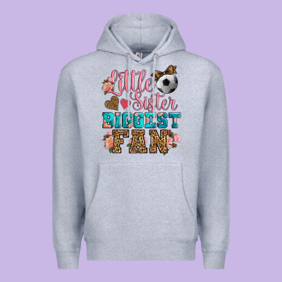 Little Sister Biggest Fan Soccer Premium Hoodie Designed By Hra Design Shop