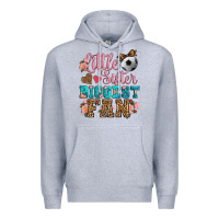 Heather Grey little sister biggest fan soccer Premium Hoodie - HRA Design Shop