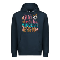Navy little sister biggest fan soccer Premium Hoodie - HRA Design Shop
