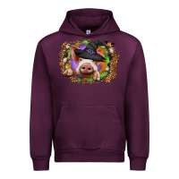 Mauve Wine halloween pig Urban Hoodie - CowhideDigitalArt