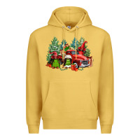 Antique Gold merry christmas truck afro gnomies Premium Hoodie - FaDigitalArtStudio
