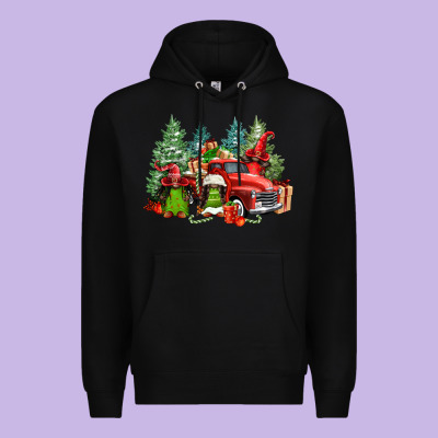 Merry Christmas Truck Afro Gnomies Premium Hoodie Designed By Fadigitalartstudio