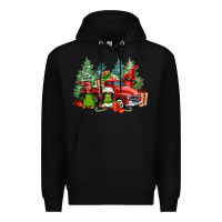 Black merry christmas truck afro gnomies Premium Hoodie - FaDigitalArtStudio