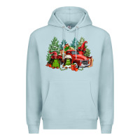 Blue Mist merry christmas truck afro gnomies Premium Hoodie - FaDigitalArtStudio