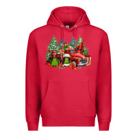 Cardinal merry christmas truck afro gnomies Premium Hoodie - FaDigitalArtStudio
