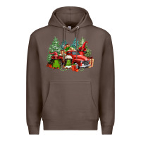 Coffee merry christmas truck afro gnomies Premium Hoodie - FaDigitalArtStudio