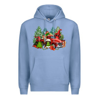 Colony Blue merry christmas truck afro gnomies Premium Hoodie - FaDigitalArtStudio