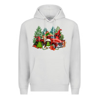 Dove Grey merry christmas truck afro gnomies Premium Hoodie - FaDigitalArtStudio