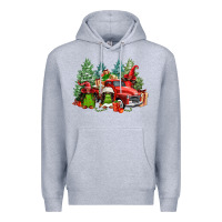 Heather Grey merry christmas truck afro gnomies Premium Hoodie - FaDigitalArtStudio