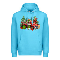 Ocean Blue merry christmas truck afro gnomies Premium Hoodie - FaDigitalArtStudio