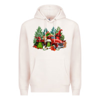 Pale Pink merry christmas truck afro gnomies Premium Hoodie - FaDigitalArtStudio