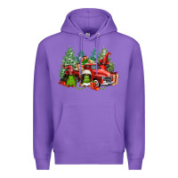 Purple merry christmas truck afro gnomies Premium Hoodie - FaDigitalArtStudio
