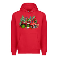 Red merry christmas truck afro gnomies Premium Hoodie - FaDigitalArtStudio