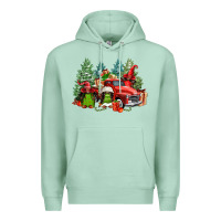 Seafoam merry christmas truck afro gnomies Premium Hoodie - FaDigitalArtStudio