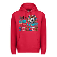 Cardinal just a girl who loves soccer Premium Hoodie - HRA Design Shop