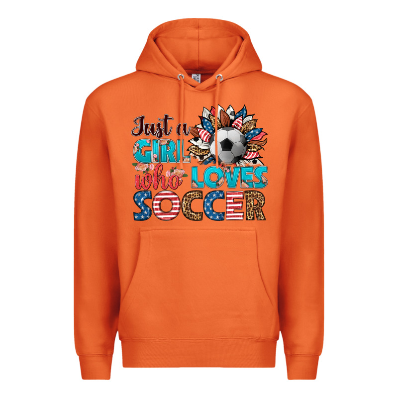 Just A Girl Who Loves Soccer Premium Hoodie by HRA Design Shop | Teevron