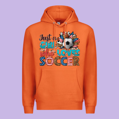 Just A Girl Who Loves Soccer Premium Hoodie Designed By Hra Design Shop