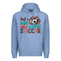 Colony Blue just a girl who loves soccer Premium Hoodie - HRA Design Shop