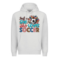 Dove Grey just a girl who loves soccer Premium Hoodie - HRA Design Shop