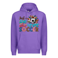 Purple just a girl who loves soccer Premium Hoodie - HRA Design Shop