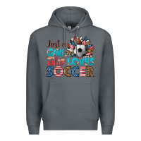 Rock just a girl who loves soccer Premium Hoodie - HRA Design Shop