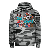Slate Camo just a girl who loves soccer Premium Hoodie - HRA Design Shop